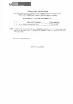 Page 1 &ordm; P E R M&ordm;&ordm;&ordm;&ordm; del Ambiente PROCESO CAS N&ordm; 146