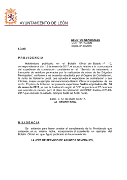 Licitaci&oacute;n p&uacute;blica Le&oacute;n tratamiento y transporte
