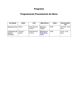 Programa Programaci&oacute;n Presentaci&oacute;n de libros
