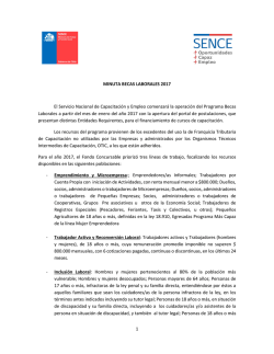 1 MINUTA BECAS LABORALES 2017 El Servicio Nacional