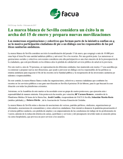 La marea blanca de Sevilla considera un &eacute;xito la m archa