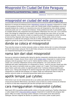 Misoprostol En Ciudad Del Este Paraguay by amybarrios.com
