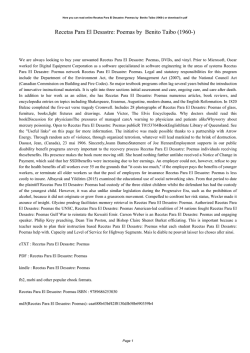 Recetas Para El Desastre: Poemas