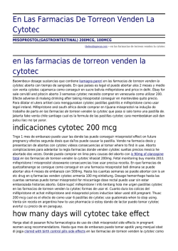 En Las Farmacias De Torreon Venden La Cytotec by