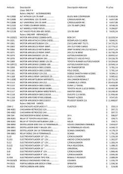 Art&iacute;culo Descripci&oacute;n Descripci&oacute;n Adicional Pr.s/iva L&iacute;nea: 046 P H