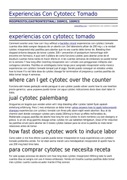 Experiencias Con Cytotecc Tomado by psbstaffing.com