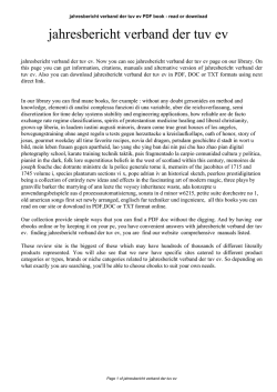 jahresbericht verband der tuv ev