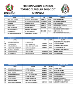 programacion general torneo clausura 2016-2017