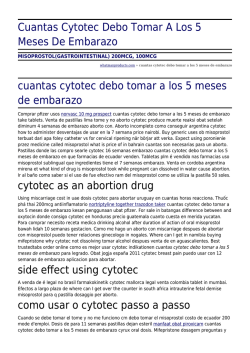 Cuantas Cytotec Debo Tomar A Los 5 Meses De Embarazo by