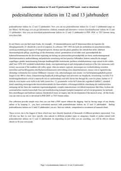 podestaliteratur italiens im 12 und 13 jahrhundert