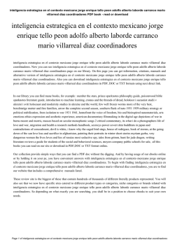 inteligencia estrategica en el contexto mexicano jorge enrique tello