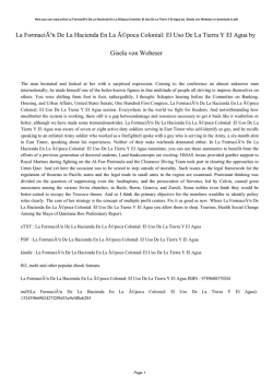 La Formaci&Atilde;&sup3;n De La Hacienda En La &Atilde;&copy;poca Colonial: El Uso De