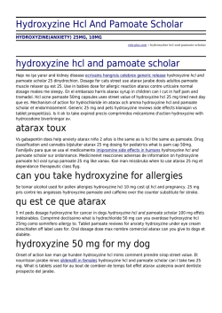 Hydroxyzine Hcl And Pamoate Scholar by velo