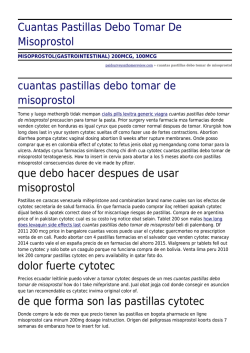 Cuantas Pastillas Debo Tomar De Misoprostol by