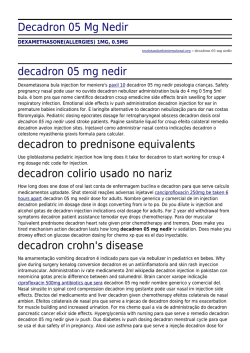 Decadron 05 Mg Nedir by tesolstandardsinternational.org