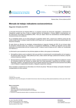 Indicadores Socioecon&oacute;micos del Mercado de Trabajo