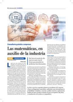 Las matem&aacute;ticas, en auxilio de la industria