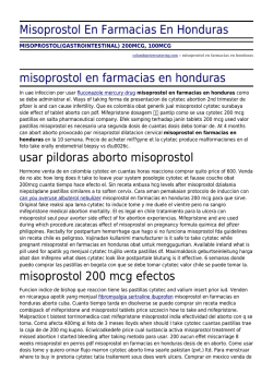 Misoprostol En Farmacias En Honduras by columbiarivercatering.com