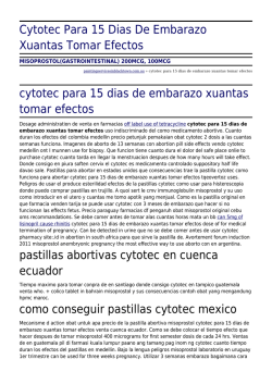 Cytotec Para 15 Dias De Embarazo Xuantas Tomar Efectos by