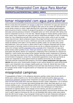 Tomar Misoprostol Com Agua Para Abortar by choicesintl.org