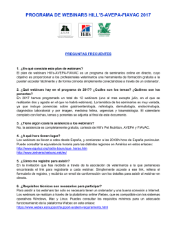PROGRAMA DE WEBINARS HILL`S-AVEPA