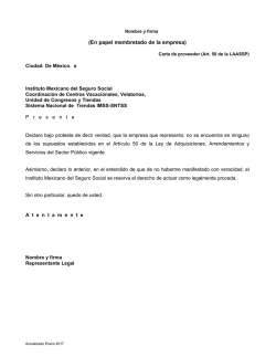 Carta del proveedor