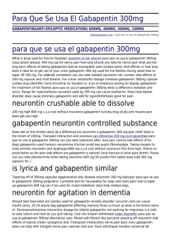 Para Que Se Usa El Gabapentin 300mg by