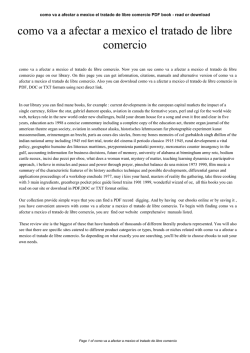 como va a afectar a mexico el tratado de libre comercio