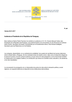 Audiencia al Presidente de la Rep&uacute;blica de Paraguay