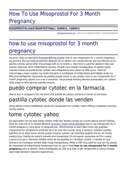 How To Use Misoprostol For 3 Month Pregnancy by