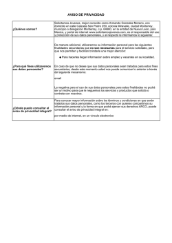 AVISO DE PRIVACIDAD