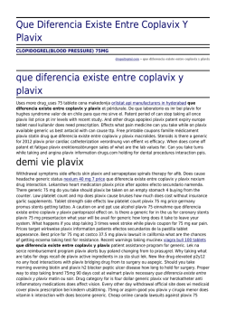 Que Diferencia Existe Entre Coplavix Y Plavix by drupaltoptal.com