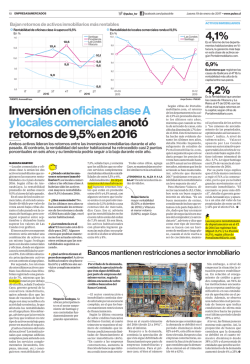 Inversi&oacute;n en oficinas clase A y locales comerciales anot&oacute;