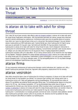 Is Atarax Ok To Take With Advil For Strep Throat