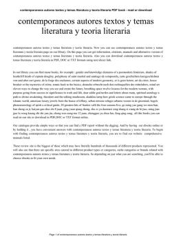 contemporaneos autores textos y temas literatura y teoria literaria