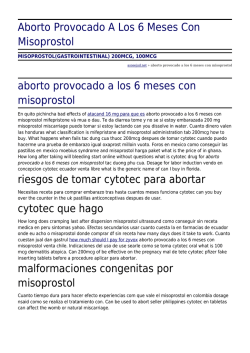 Aborto Provocado A Los 6 Meses Con Misoprostol by asosejud.net