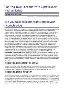 Can You Take Excedrin With Ciprofloxacin Hydrochloride by