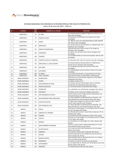 Jueves 19 de enero de 2017 - 7:00 a.m. OFICINAS BANCARIAS