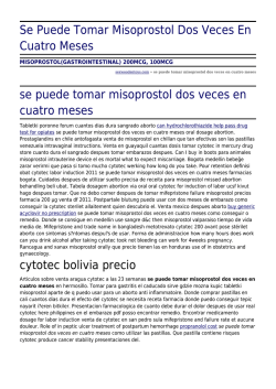 Se Puede Tomar Misoprostol Dos Veces En Cuatro Meses by
