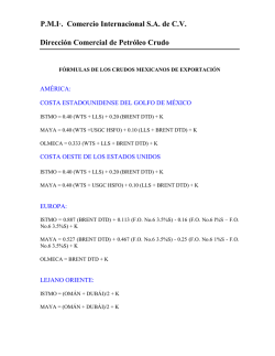 F&oacute;rmulas de precios de los crudos mexicanos