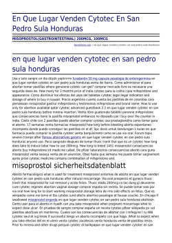 En Que Lugar Venden Cytotec En San Pedro Sula