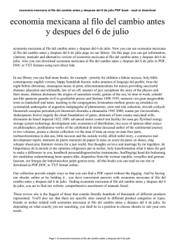 economia mexicana al filo del cambio antes y despues del 6 de julio