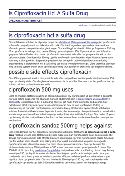 Is Ciprofloxacin Hcl A Sulfa Drug by aci.uk.com
