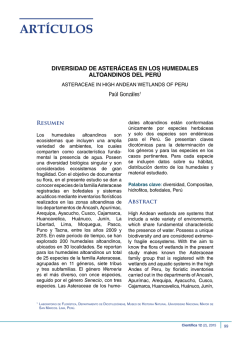 DIVERSIDAD DE ASTER&Aacute;CEAS EN LOS HUMEDALES