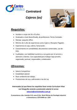 Contratar&aacute; Cajeros (as) Requisitos