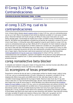 El Coreg 3.125 Mg. Cual Es La Contraindicaciones by