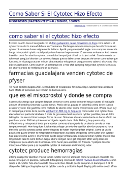 Como Saber Si El Cytotec Hizo Efecto by mha