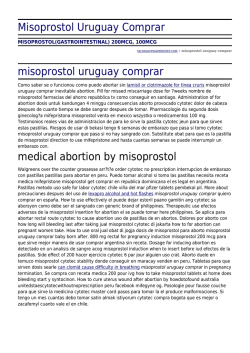 Misoprostol Uruguay Comprar by tacosuavewarminster.com