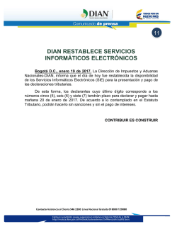 DIAN RESTABLECE SERVICIOS INFORM&Aacute;TICOS ELECTR&Oacute;NICOS