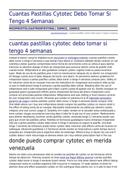 Cuantas Pastillas Cytotec Debo Tomar Si Tengo 4 Semanas by